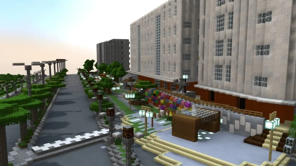 3D-модель общественного пространства в Приштине созданная в Minecraft на основе идей местных жителей