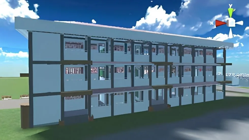 3D-модель трехэтажного учебного корпуса Northern Bukidnon State College