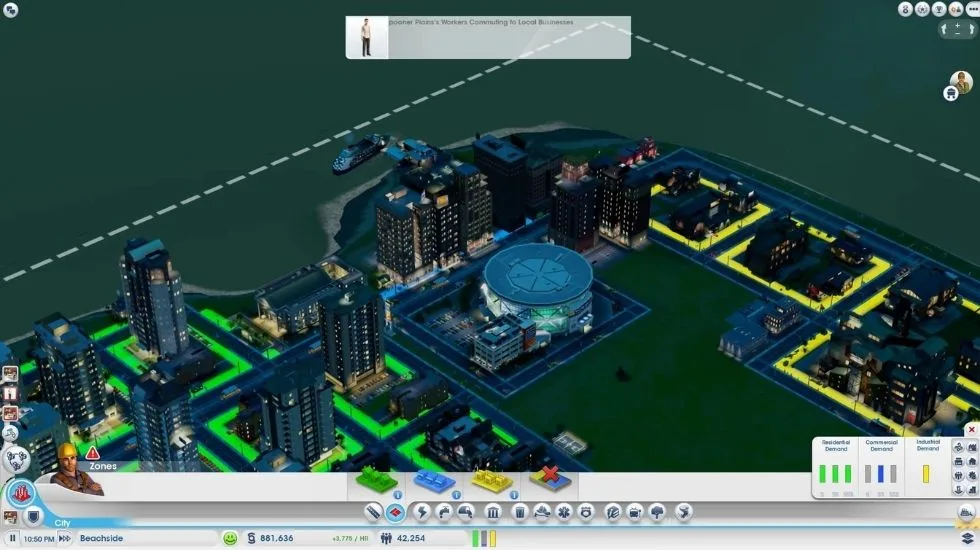 Функциональное зонирование территории в SimCity