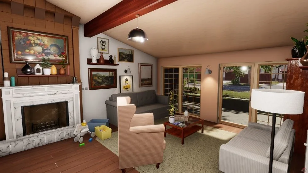 Готовый интерьер гостиной в House Flipper 2