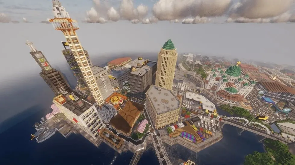 Пример города в Minecraft