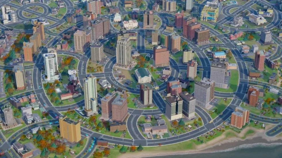 Пример города в SimCity 2013