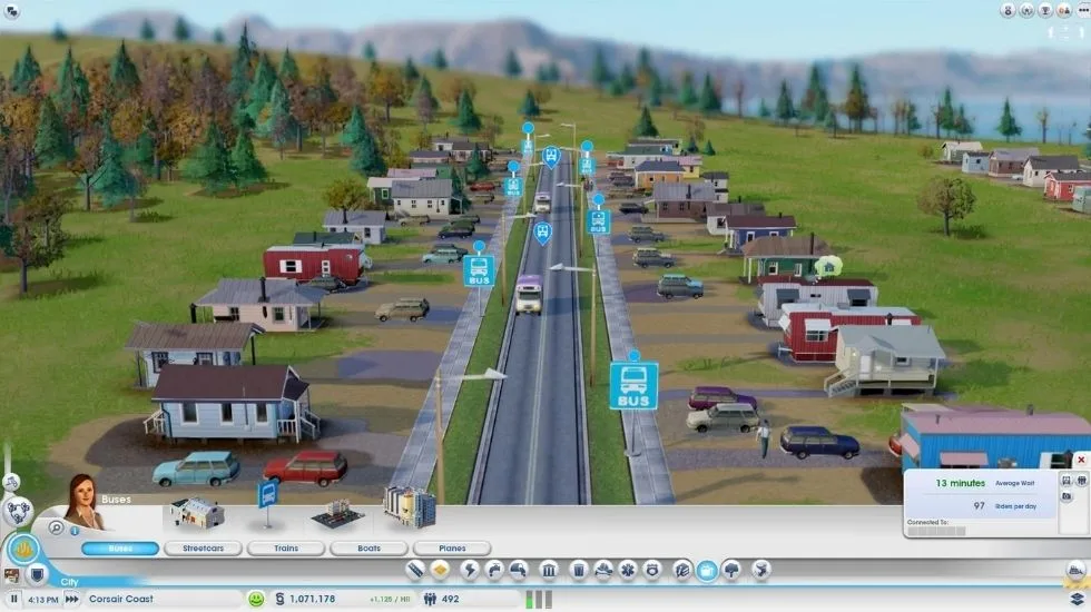 Размещение автобусных остановок в SimCity