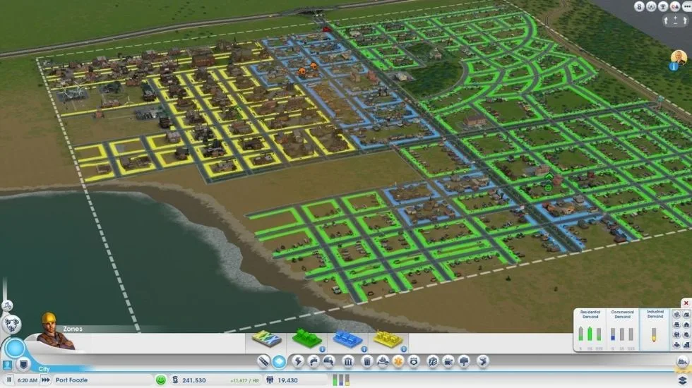 Зонирование территории в SimCity