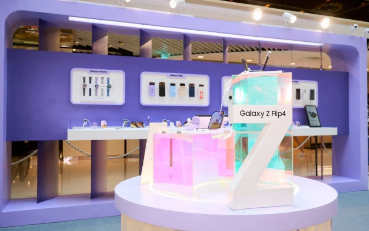 Pop-up магазин Samsung в торговом центре New Town Plaza Гонконг